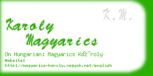 karoly magyarics business card